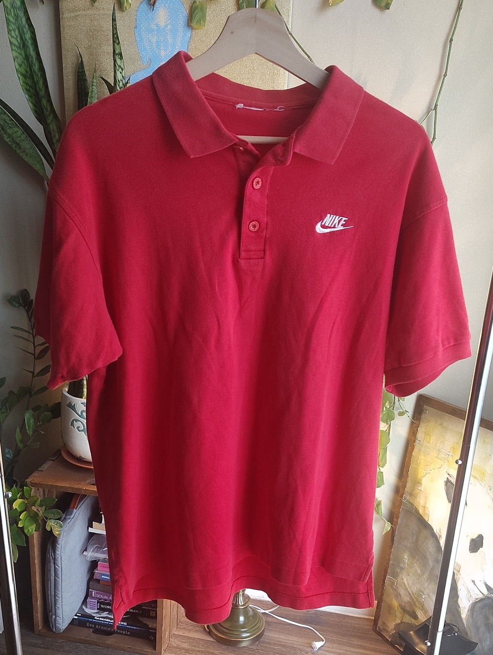 Vintage Nike Men’s Red Polo Shirt - Classic Swoosh